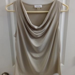 Calvin Klein Tan Sleeveless Blouse Women's Size Medium